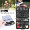 188 PC Fishing Accessory Kit - Includes Hooks, Sinker Weights, Lures, Swivels & More