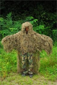 Military "Stalker" Ghillie Poncho  Synthetic thread| Color| Synthetic Ultra light (Options: Synthetic Ultra light - Mossy)
