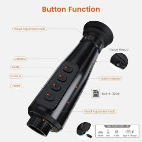GTGUARD AI15 Thermal Monocular - 384×288 HD AMOLED, 8X Zoom, WiFi Hotspot & USB-C Rechargeable, Infrared Scope for Hunting/Outdoor (Model: AI-15)
