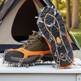 Universal Anti-slip Grip Spikes, 2025 Upgraded Universal Anti-slip Spikes for Ice Skates And Boots, with 19 Steel Spikes, Ice And Snow Grip Spikes (Model: L)