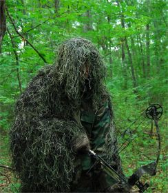 Ultra-Light Ghillie Bow Hunting jacket| Ghillie color| Desert;BDU pattern| 3 - Color Desert (Options: 2XLR - 2 Extra Large Regular)