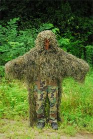Military "Stalker" Ghillie Poncho  Synthetic thread| Color| Synthetic Ultra light (Options: Leafy Green + Rifle wrap)