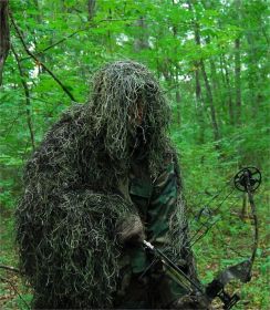 Ultra-Light Ghillie Bow Hunting jacket| Ghillie color| Leafy Green;BDU pattern| Multicam (Options: 3XLR - 3 Extra Large Regular)